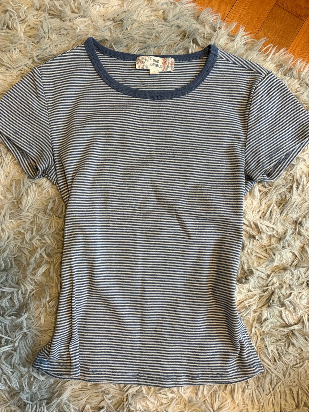 Pink Republic Women's Navy & White Striped Tee